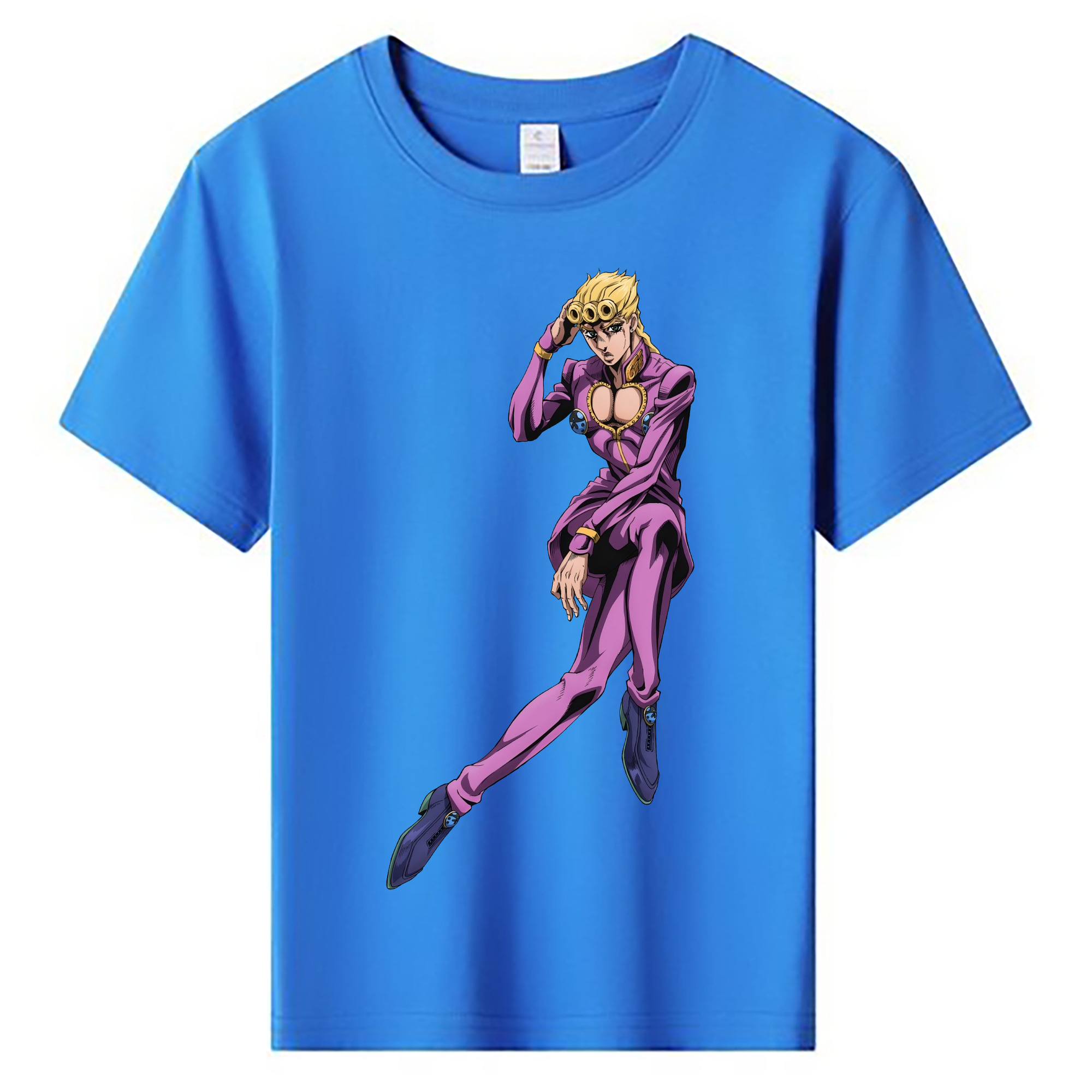 （画像用） ジョジョの奇妙な冒険 ジョルノ?ジョバァーナ JoJo's Bizarre Adventure Giorno Giovanna 綿100％キッズTシャツ（フロントプリント）